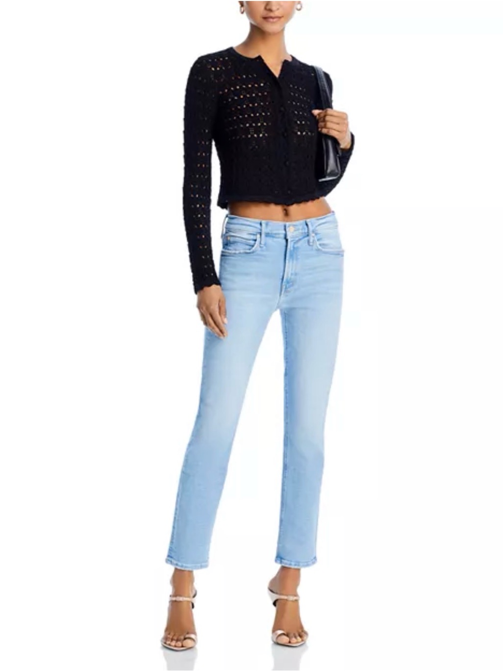 Mother Mid-Rise Dazzler Ankle Light Blue Straight Leg Jeans Limited Edition 27
